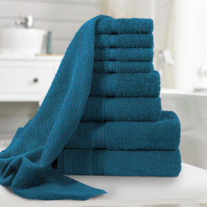 6 Piece Fade resistant bath towel set for bathroom, 100% Cotton soft and absorbent, 2 Bath + 4 Hand Towels