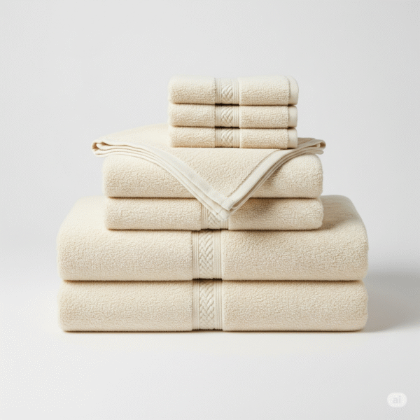 American Soft Linen Luxury 6 Piece Towel Set, 2 Bath Towels 2 Hand Towel 2 Washcloths, 600 GSM 100% Cotton Turkish Towels for Bathroom
