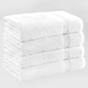 Towels Pack of 4 Extra Large Bath Towels 30 x 60 Inches,(75x150 cm) 100% Cotton, Larger & Lighter Weight, Quicker to Dry, Super Soft and Absorbent, Perfect for Bathroom
