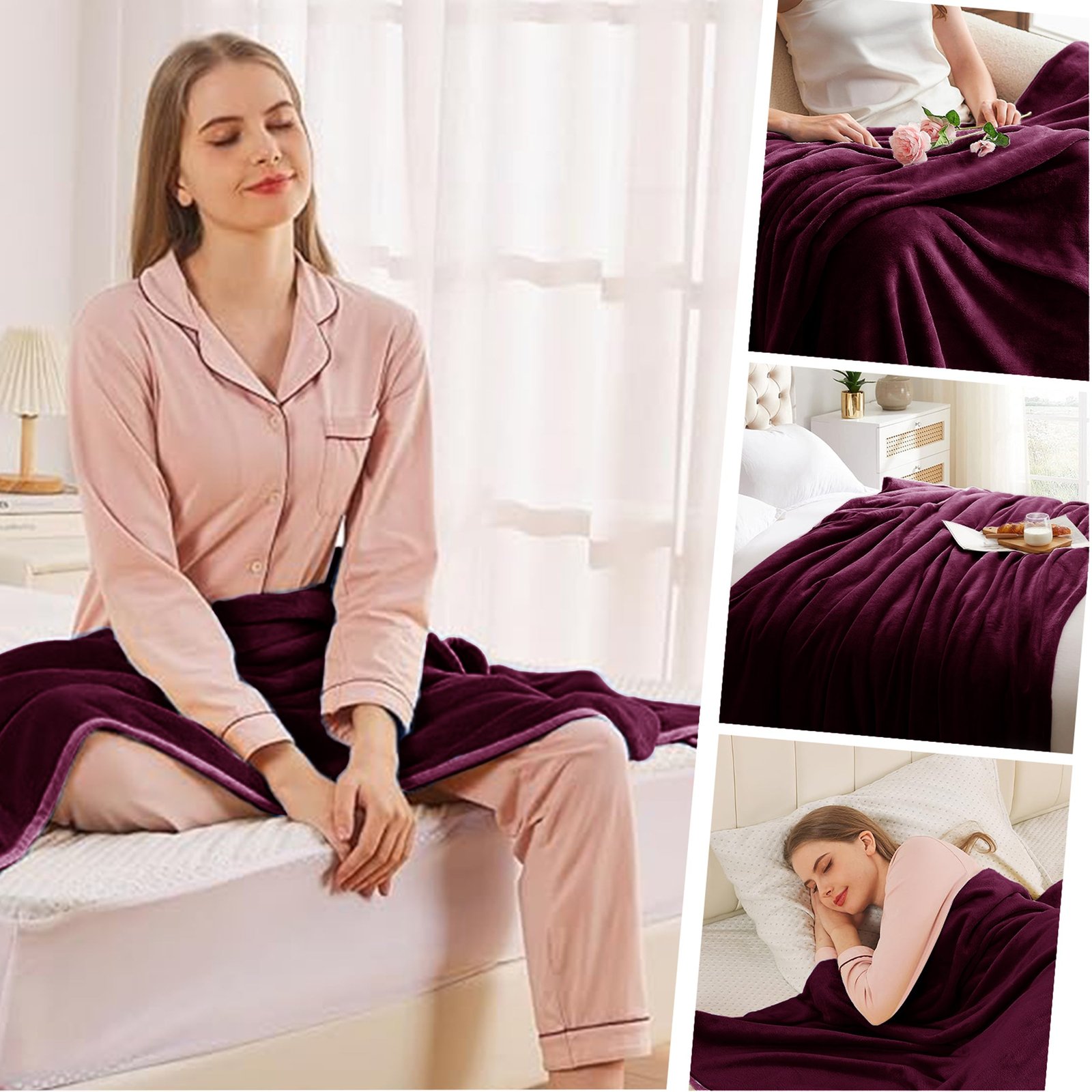 Lightweight Super Soft 450 GSM Fluffy Mink Throw Blanket - Image 3