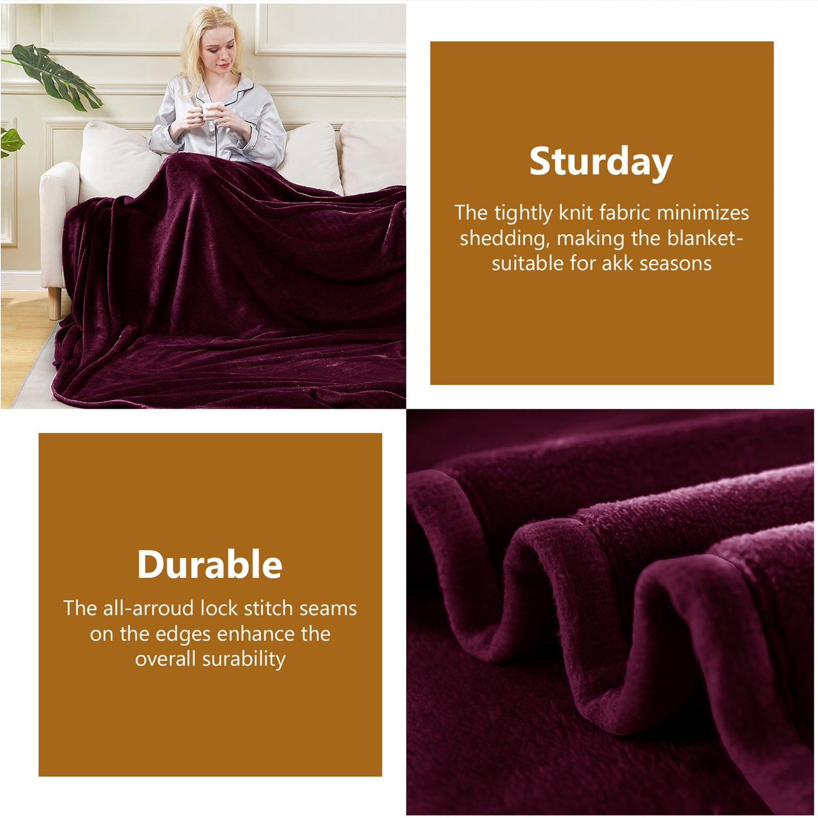 Lightweight Super Soft 450 GSM Fluffy Mink Throw Blanket - Image 6