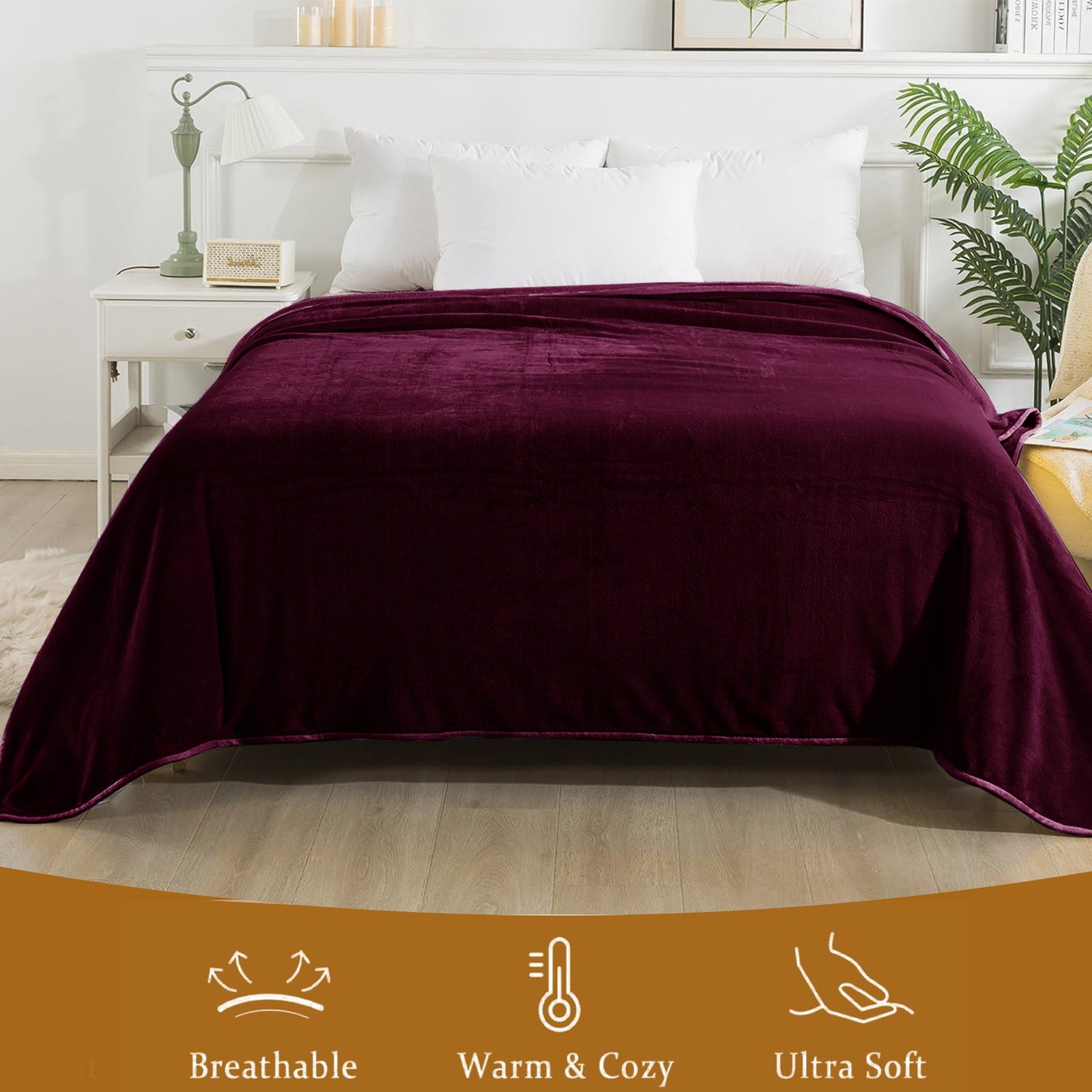 Lightweight Super Soft 450 GSM Fluffy Mink Throw Blanket - Image 2