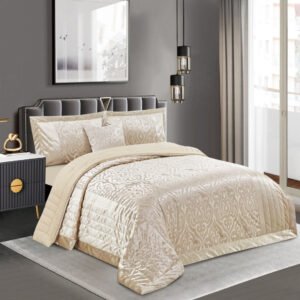 Infinity Jacquard Velvet Bedspread Comforter with Pillow Case