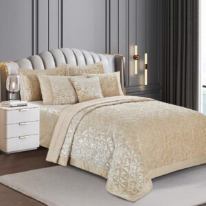 Luxury Quilted Plush Velvet Bedspread Comforter with Pillow Case