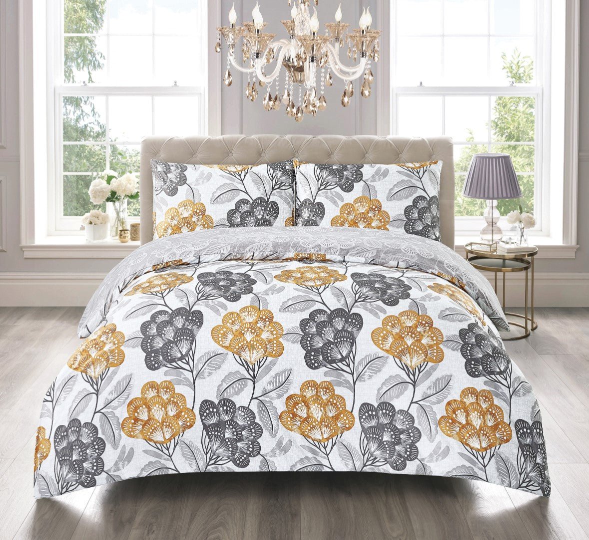 Breathable Microfibre Quilt Duvet Cover Set With Fitted Sheet - Image 15