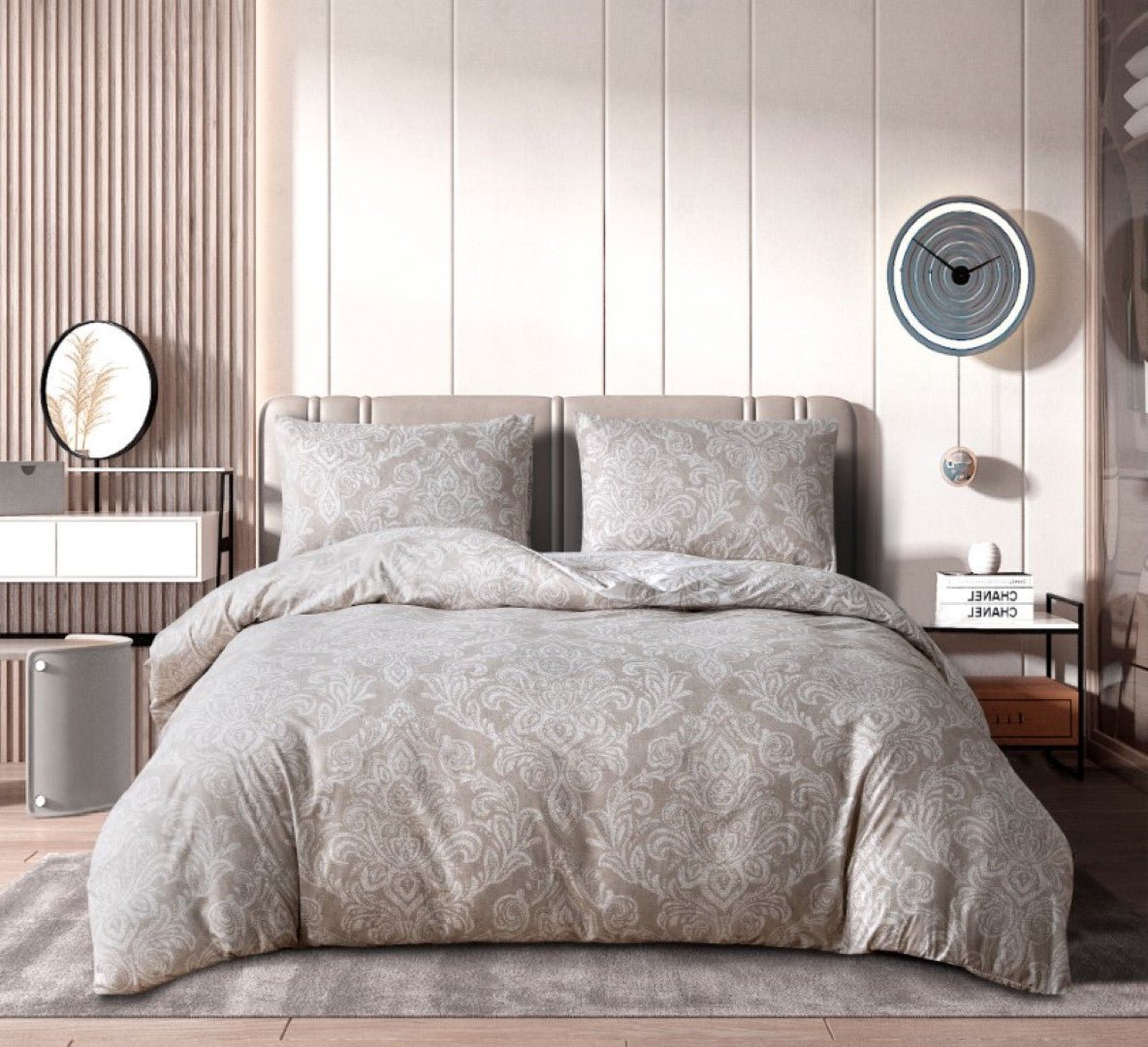 Breathable Microfibre Quilt Duvet Cover Set With Fitted Sheet - Image 29