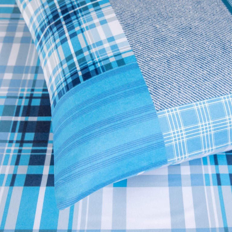 Breathable Microfibre Quilt Duvet Cover Set With Fitted Sheet - Image 60