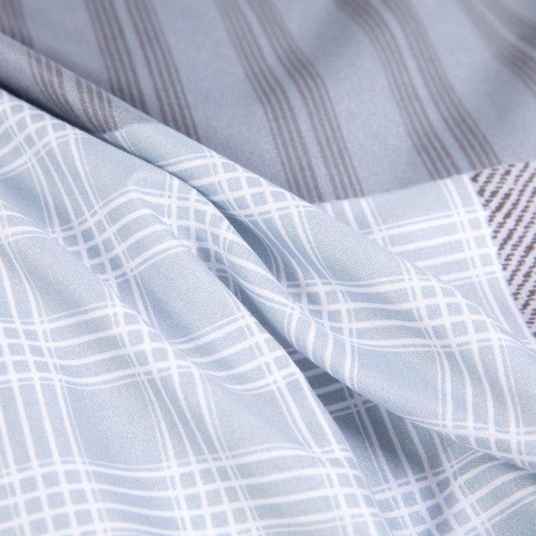 Breathable Microfibre Quilt Duvet Cover Set With Fitted Sheet - Image 66