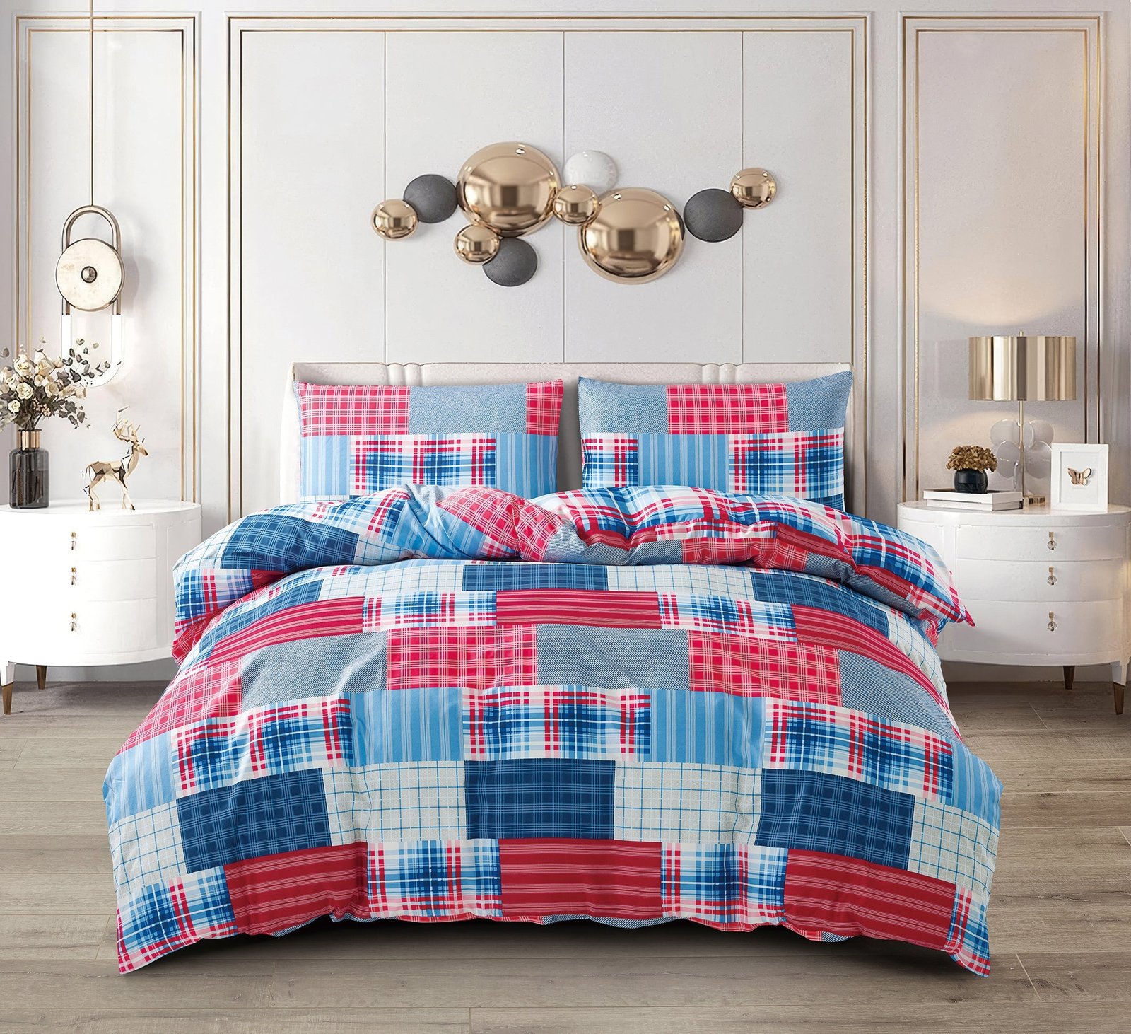 Breathable Microfibre Quilt Duvet Cover Set With Fitted Sheet - Image 75