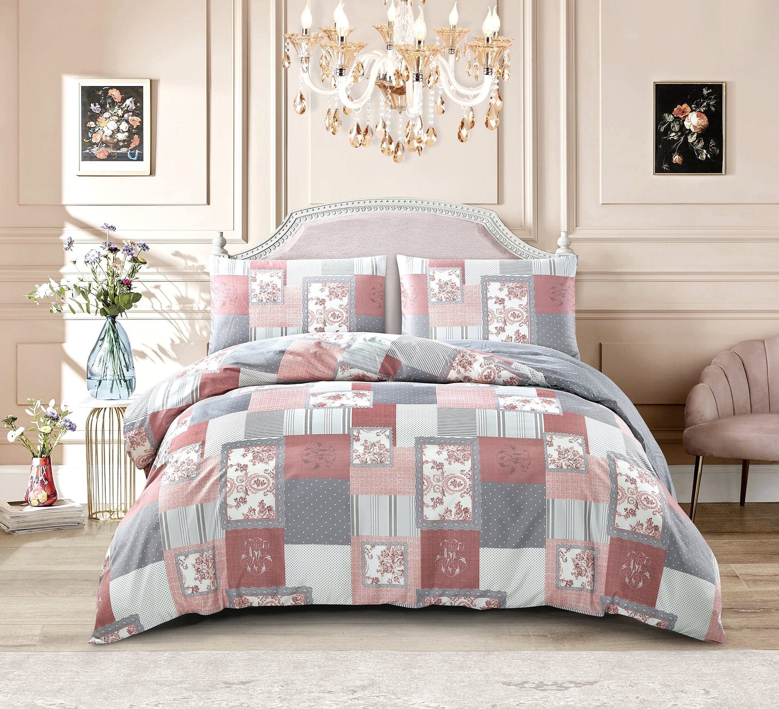 Breathable Microfibre Quilt Duvet Cover Set With Fitted Sheet - Image 81
