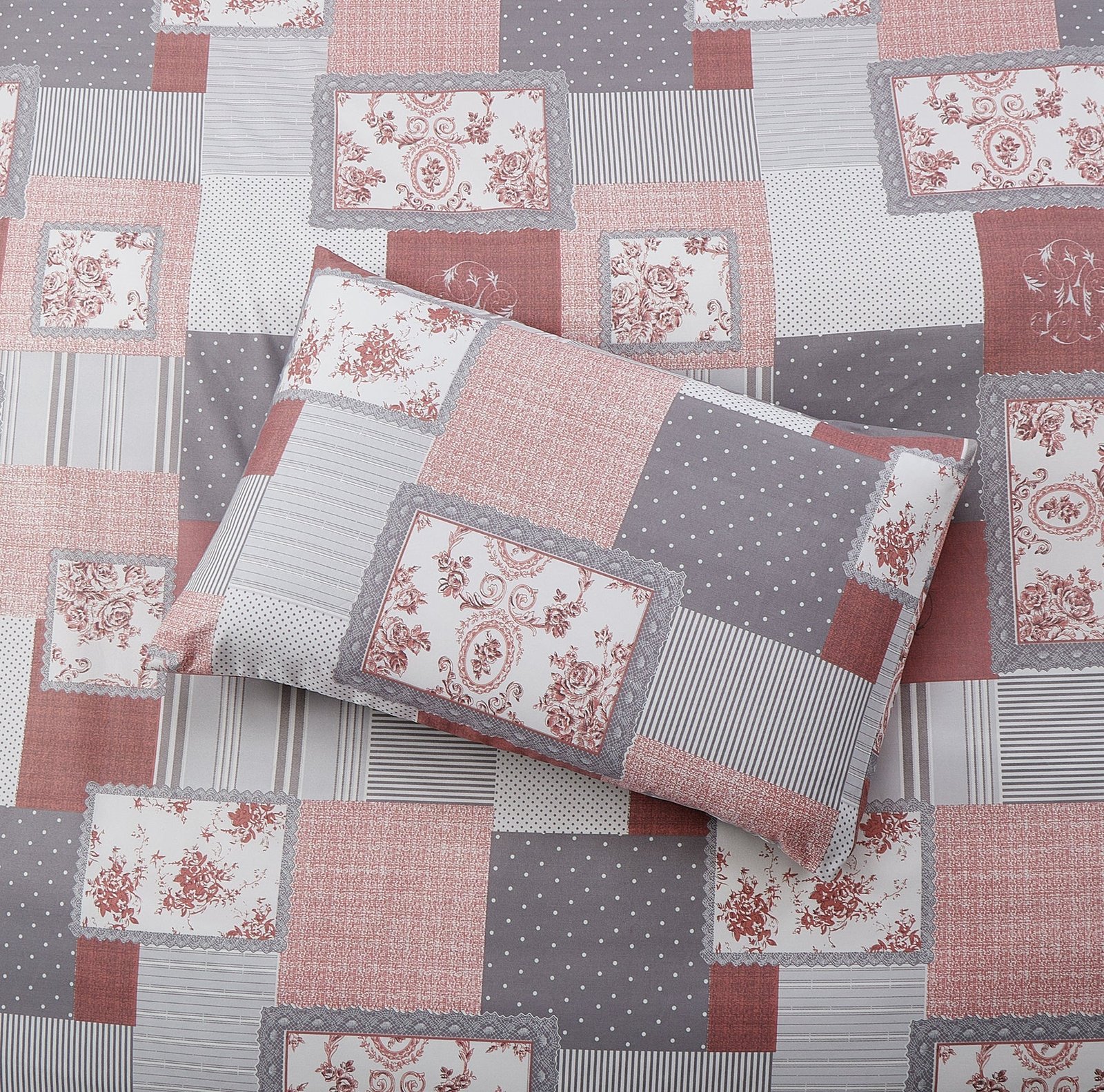 Breathable Microfibre Quilt Duvet Cover Set With Fitted Sheet - Image 84