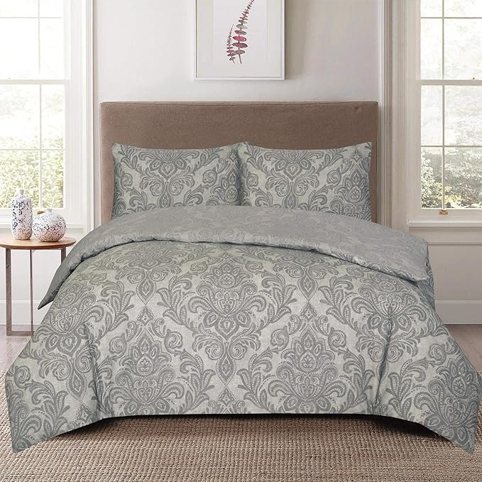 Breathable Microfibre Quilt Duvet Cover Set With Fitted Sheet - Image 151