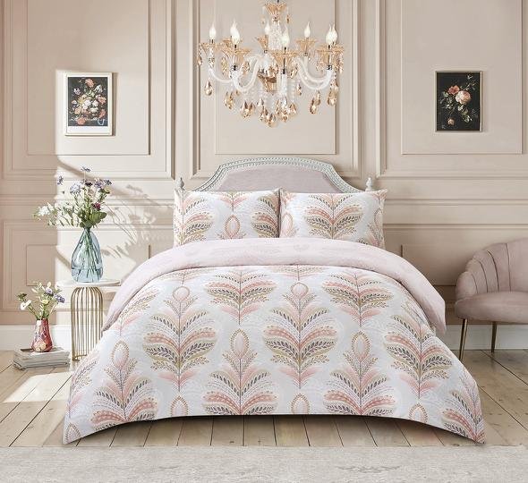Breathable Microfibre Quilt Duvet Cover Set With Fitted Sheet - Image 113