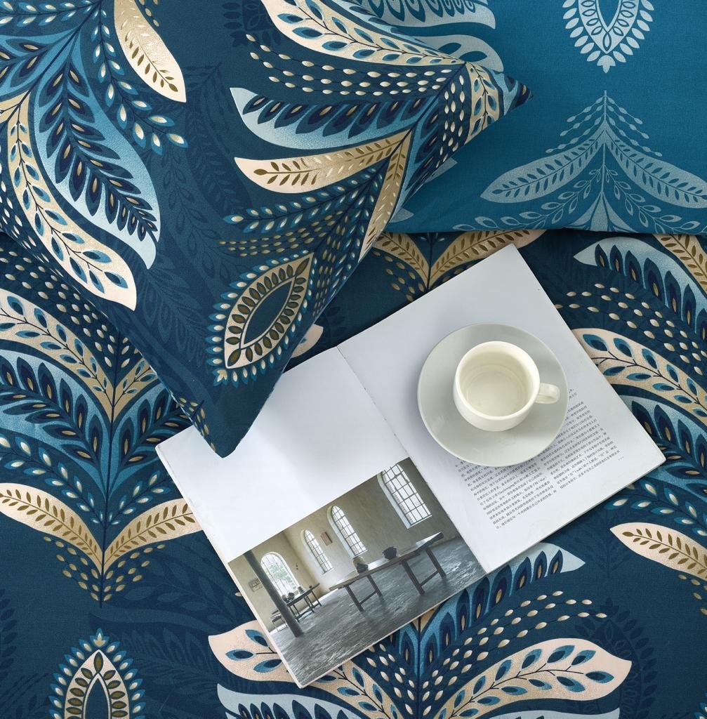 Breathable Microfibre Quilt Duvet Cover Set With Fitted Sheet - Image 132