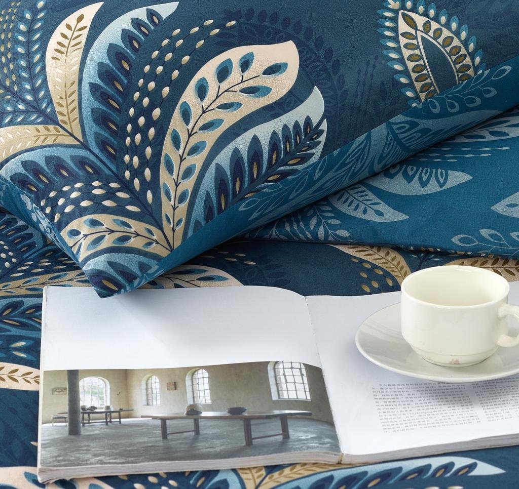 Breathable Microfibre Quilt Duvet Cover Set With Fitted Sheet - Image 133