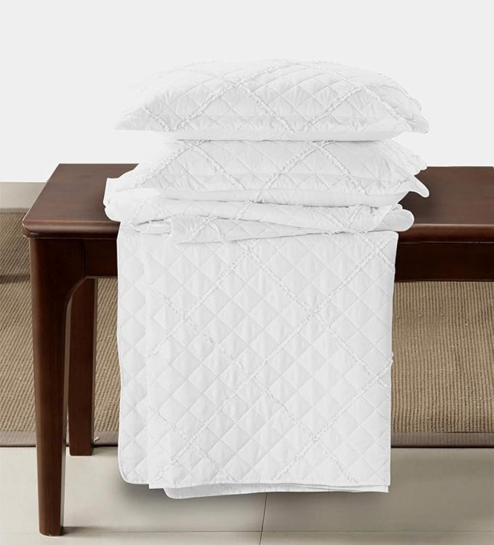Lightweight Embossed Quilted Ruffle Bedspread Comforter with Pillow Case - Image 18