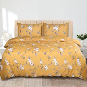 Ochre Flower Duvet Cover Set