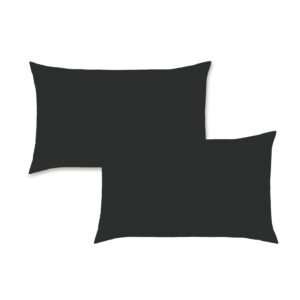 Catherine Lansfield Easy Iron Percale Weave Pillowcase Black