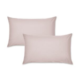 Catherine Lansfield Easy Iron Percale Weave Pillowcase Blush