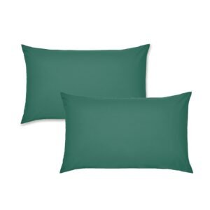 Catherine Lansfield Easy Iron Percale Weave Pillowcase Dark Green