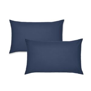 Catherine Lansfield Easy Iron Percale Weave Pillowcase Navy