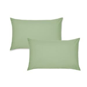 Catherine Lansfield Easy Iron Percale Weave Pillowcase Sage