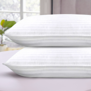 White Striped Pillows Pair