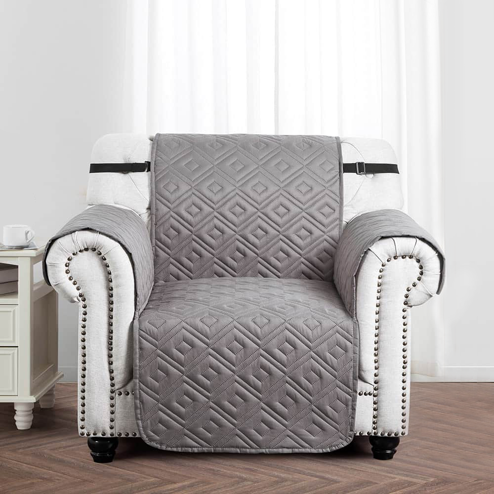 Waterproof Sofa Cover Reversible Anti Slip Light Grey/Dark Grey - Image 4