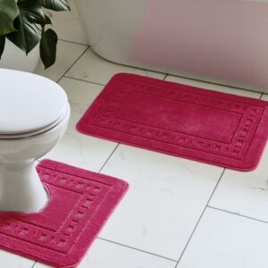 Catherine Lansfield Quick Dry Cotton Bath Mat Hot Pink