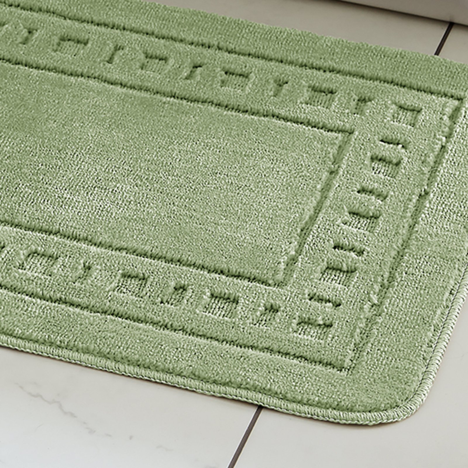 Catherine Lansfield Armoni Bath Mat and Pedestal Mat Sage - Image 3