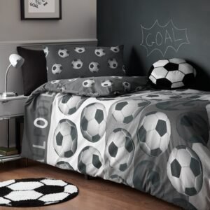Catherine Lansfield Football Childrens Bedding Grey