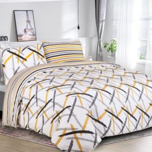 Ochre Stripe Reversible Duvet Cover Set