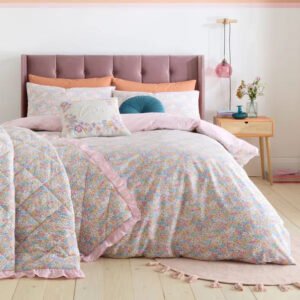 Catherine Lansfield Darcy Floral Reversible Duvet Cover Bedding Set Pink