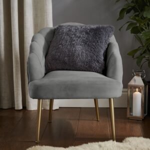 Catherine Lansfield Cuddly Faux Fur Filled Cushion 45cm x 45cm Charcoal