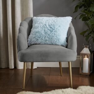 Catherine Lansfield Cuddly Faux Fur Filled Cushion 45cm x 45cm Duck Egg Blue