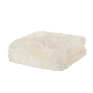 Catherine Lansfield Cuddly Faux Fur 245cmx280cm Throw Cream