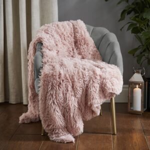 Catherine Lansfield Cuddly 150cmx200cm Throw Blush Pink