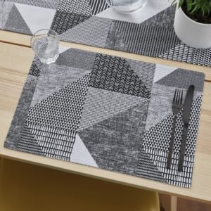 Catherine Lansfield Larsson Geo Two x Placemats Grey