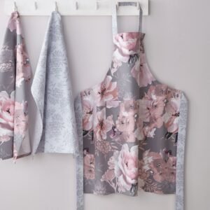 Catherine Lansfield Dramatic Floral Apron Grey