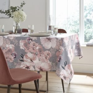 Catherine Lansfield Dramatic Floral Table Cloth Grey