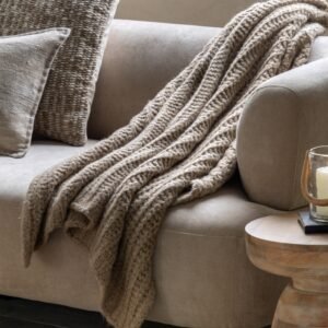 Luxury Melange 130cm x 170cm Knit Throw Oatmeal