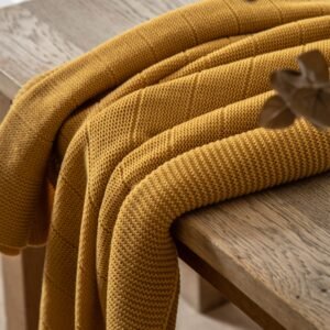 Florence Knit 130cm x 170cm Throw Mustard