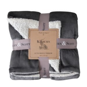 Sterling 140cm x 170cm Sherpa Throw Grey