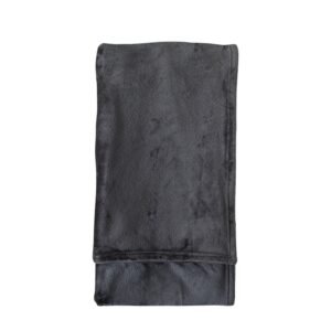 Rolled 140cm x 180cm Flannel Fleece Throw Charcoal