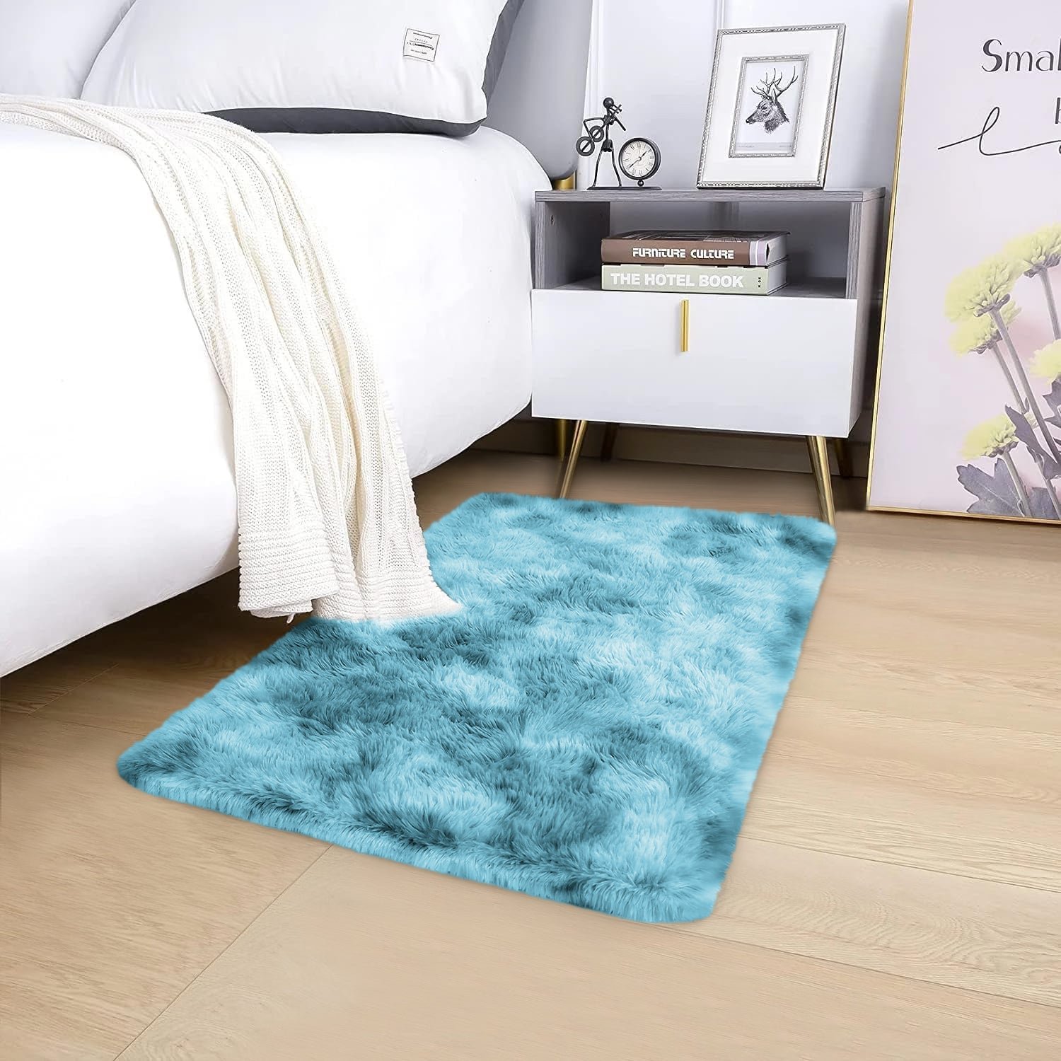 Teal rug for living room Tie Dye Style - Image 2