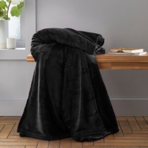 Catherine Lansfield Raschel Velvet Touch 200cm x 240cm Throw Black