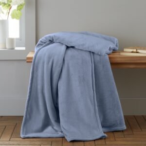 Catherine Lansfield Raschel Velvet Touch 130cm x 170cm Throw Lansfield Blue