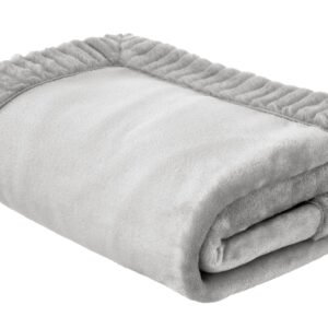 Catherine Lansfield Velvet And Faux Fur 150cmx200cm Throw Silver Grey