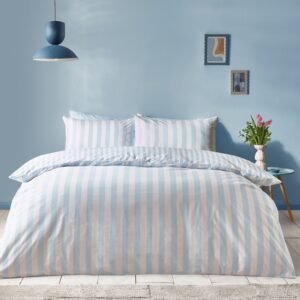 Sassy B Stripe Tease Duvet Cover Bedding Set Blue