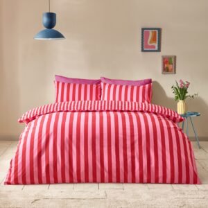 Sassy B Stripe Tease Duvet Cover Bedding Set Red